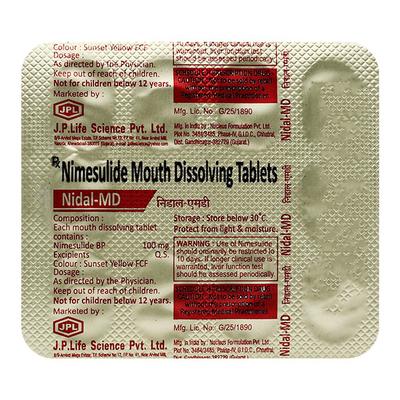 NIDAL MD Tablet 10's - Pain relief-Nsa