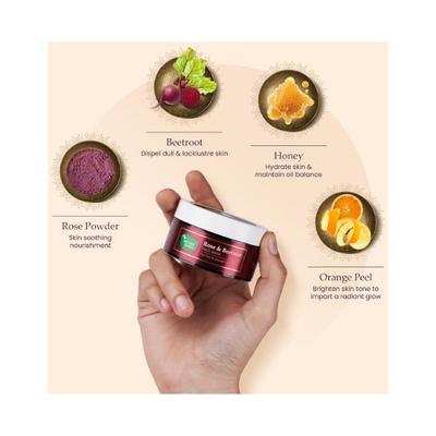 Mother Sparsh Rose & Beetroot Ubtan Face Mask For Dull & Uneven Skin 50 gm - Face Packs