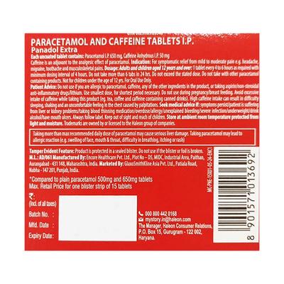 PANADOL EXTRA Tablet 15's - Pain relief-Nsa