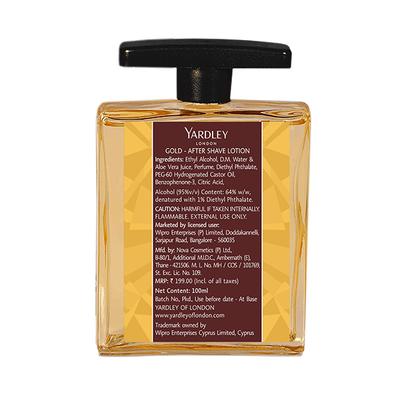Yardley London After Shave Lotion with Aloe Vera - Gold 100 ml - Aftershave Lotion