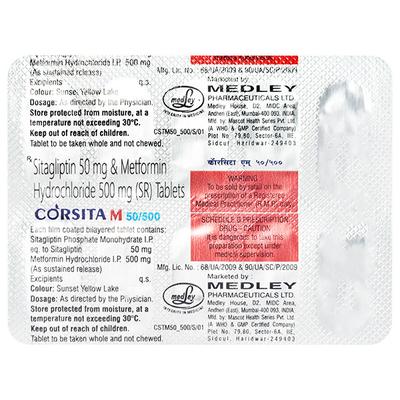 CORSITA M 50/500 Tablet 10's - Diabetes-Ant
