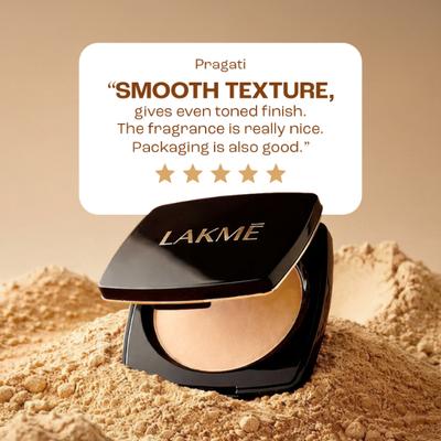 Lakme Forever Matte Compact, Smooth Finish, Lasts for 12 Hrs, Even Toned Look, Marble, 9 gm - Compact Powder