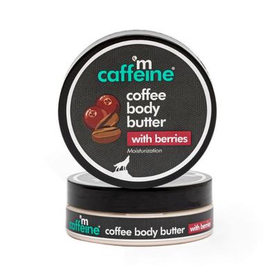 mCaffeine Coffee & Berries Body Butter with Shea Butter Deeply Moisturizes & Nourishes Dry Skin 100 gm - Body Butter