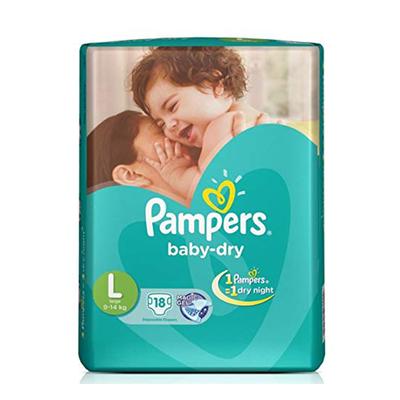 Pampers Baby Dry (L) 18's - Diapers & Wipes