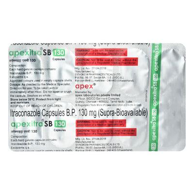 APEXITRA SB 130 Capsule 10's - Fungal Infections-Anf