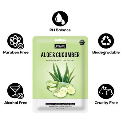 Jaquline USA Aloe & Cucumber Sheet Mask 25 gm - Sheet Masks