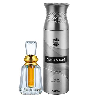 Ajmal Oudh Mukhallat Concentrated Perfume Oil Oriental Oudhy And Silver Shade Homme Deodorant Citrus Woody Fragrance 206 ml - Perfumes (Edt/Edp)