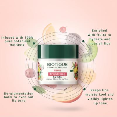 Biotique Fruit Brightening Lip Balm 12 gm - Lip Balms