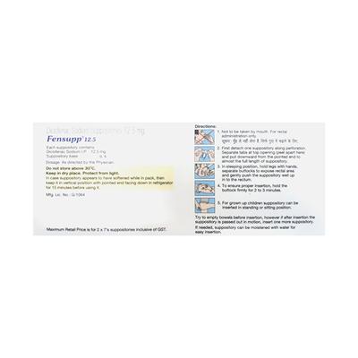 FENSUPP 12.5 Suppositories 7's - Pain relief-Nsa
