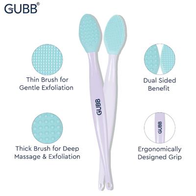 GUBB Silicone Lip Scrubber for Soft, Smooth & Fuller Lips, Dual Sided - 2 Lip Exfoliating Brush 1's - Lip Scrubs