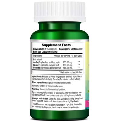 Morpheme Remedies Triphala 500mg Extract 60's - Herbal Dietary Supplement