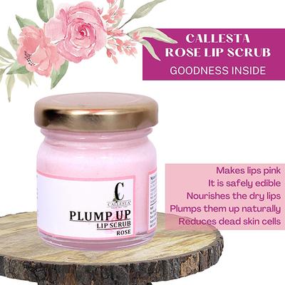 Callesta Plump Up Exfoliating Rose Lip Scrub 50 gm - Lip Scrubs