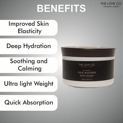 The Love Co. Luxury Oud Accord Body Yogurt - 72 Hour Intense Hydrating Shea Body Butter - Deep Moisturization for Winters With Pure Shea Butter for Nourishing Essential Body Care 200 gm - Body Butter
