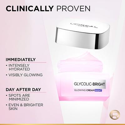 L'Oreal Paris Glycolic Bright Glowing Night Cream 50 ml - Night Cream