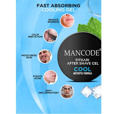 Mancode Fitkari After Shave Gel Cool Antiseptic Formula 100 gm - Shaving Gels