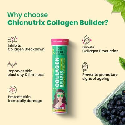 Chicnutrix Collagen Builder Plant Based Effervescent Tablet 20's - Hair & Skin
