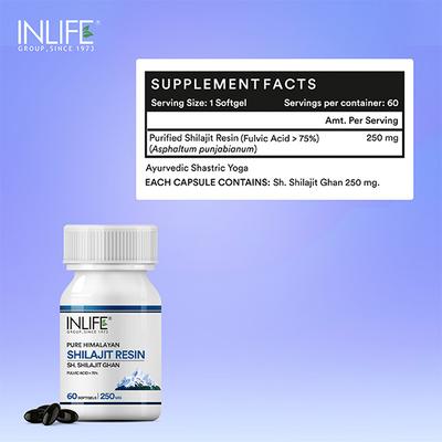 INLIFE Pure Himalayan Shilajit Resin 250mg Softgel Capsules 60's - Sexual Care