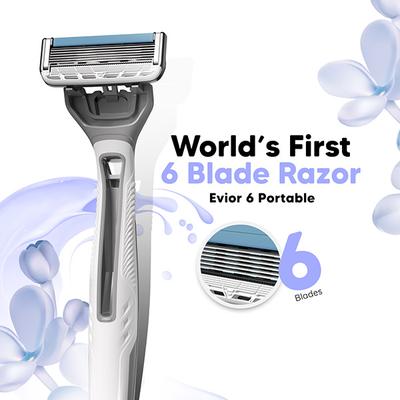 LetsShave Evior 6 Portable Razor (Pack of 1) + Transparent Shave Gel 15ml 1s 1's - Shaving & Hair Removal