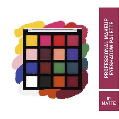 Half N Half Professional Makeup 16 Colours Eyeshadow Matte 01 18gm - Eye Shadow Palettes