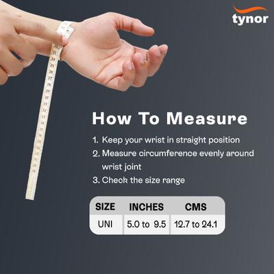 Tynor Wrist Support (Neoprene) (UN) - Black & Orange - Knee/Ankle/Leg/Foot Supports