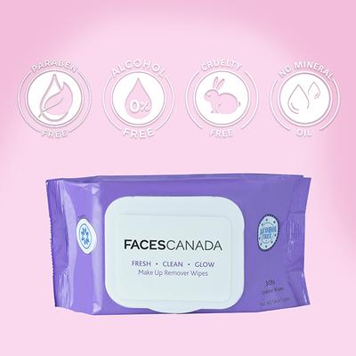 Faces Canada Fresh Clean Glow Makeup Remover Wipes 30 30'S - Make Up Removers