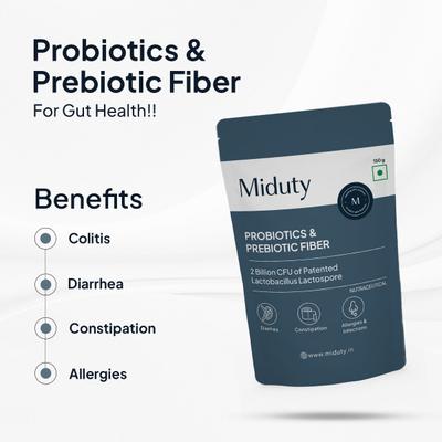 Miduty Probiotics & Prebiotics Fiber Powder 150 g - Digestive Health