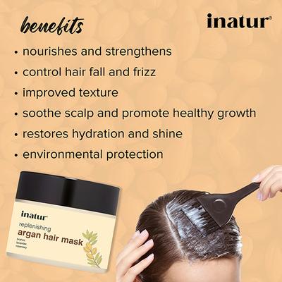 Inatur Hair Treatment Mask - Argan 200 gm - Hair Masks & Packs