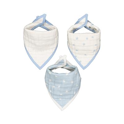 Mothercare Muslin Dribbler Bibs - Blue (Pack of 3) - Feeding & Nursing