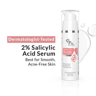 Fixderma 2% Salicylic Acid Serum for Anti Acne Treatment with 5% Azelaic Acid and 4% Mandelic 30 gm - Face Serum