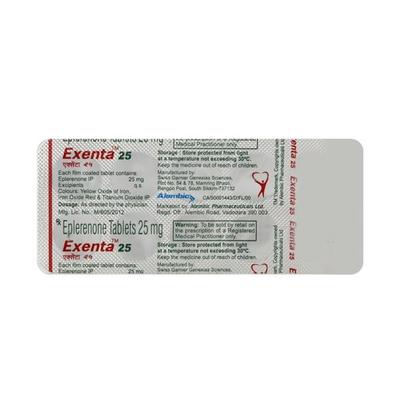 Exenta 25mg Tablet 10'S - Hypertension-Diu