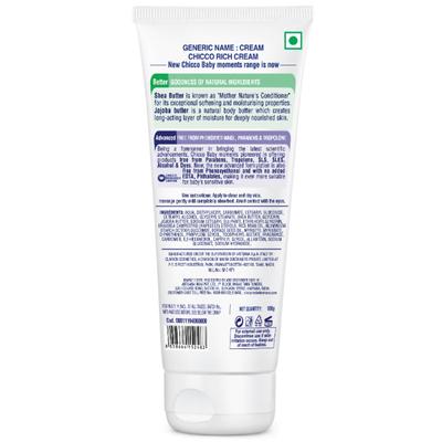 Chicco Baby Moments Rich Cream 100gm - Creams, Lotions & Oils