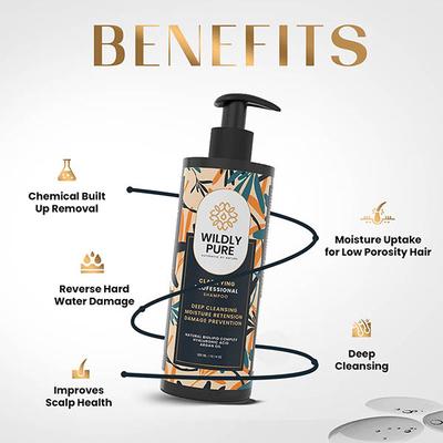 Wildly Pure Natural Clarifying Shampoo, Remove Chemical Built Up, Non-Drying Toxin 20 300 ml - Shampoos