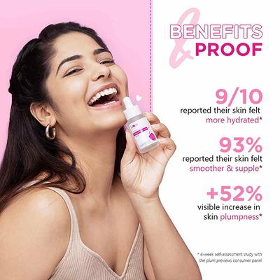Plum 2% Hyaluronic Acid Serum with Bulgarian Rose Hydration Boost Fragrance Free 15ml - Face Serum