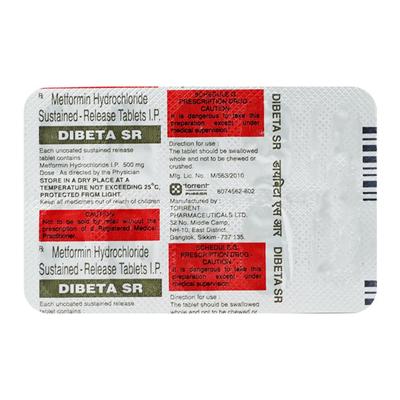 Dibeta SR 500mg Tablet 10'S - Diabetes-Ant