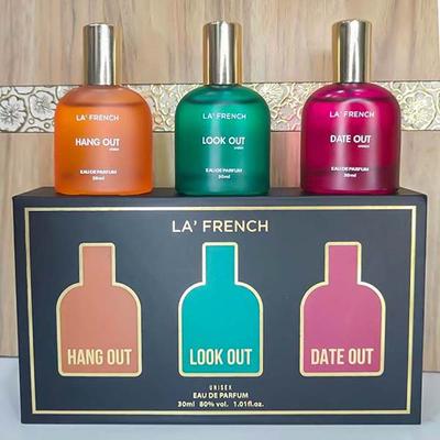 La French Hang Out, Look Out and Date Out Perfume Gift Set For Unisex - 90 ml - Women Perfumes (Edt/Edp)