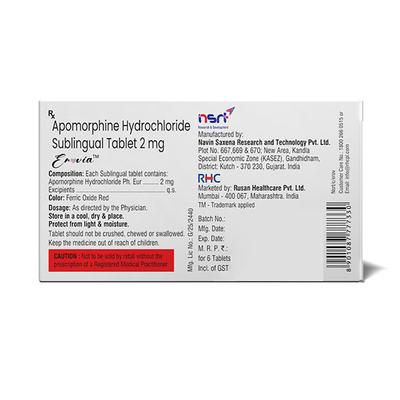 EROVIA 2 MG ORANGE FLAVOUR Sublingual Tablet 6's - Impotence/Erectile Dysfunction (Ed)