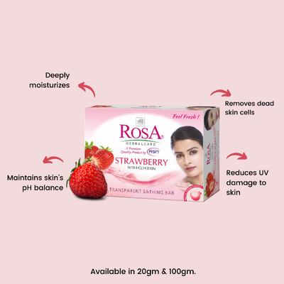 Rosa Transparent Bathing Bar (Pack Of 4) (Buy 3 & Get 1 free) - Soaps