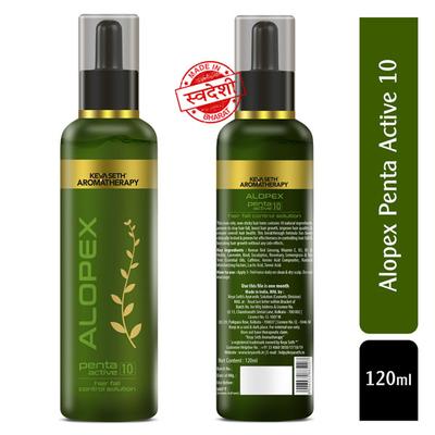 Keya Seth Aromatherapy Alopex Penta Active 10 Hair Fall Control Solution 120ml - Hair Lotions & Tonics