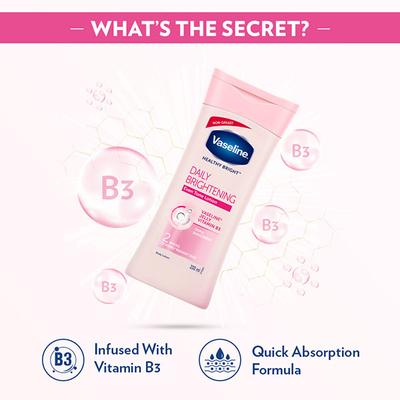 Vaseline Healthy Bright Daily Brightening + Vaseline Jelly Vitamin B3 Body Lotion 100ml - Lotions & Creams