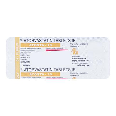 Atosta 10mg Tablet 10'S - High Cholesterol-Dys