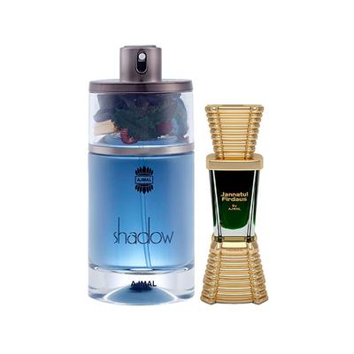 Ajmal Shadow Him EDP Spicy Woody Perfume And Jannatul Firdaus Concentrated Perfume Oil Oriental 85 ml - Perfumes (Edt/Edp)