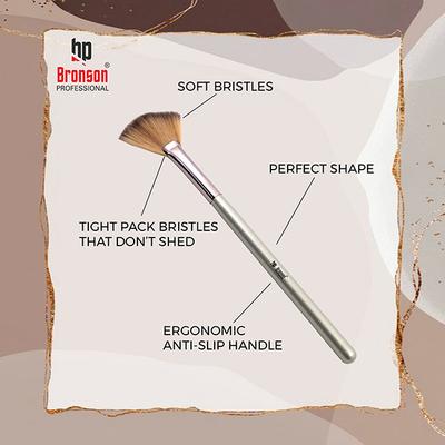Bronson Professional Classic Angled Fan Brush For Make Up 1's - Face Brush