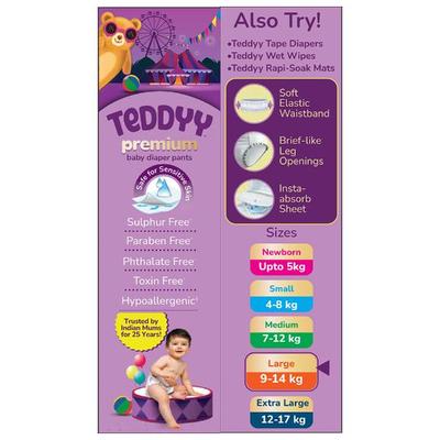Teddyy Premium Baby Diaper Pants (L) 32's - Diapers & Wipes