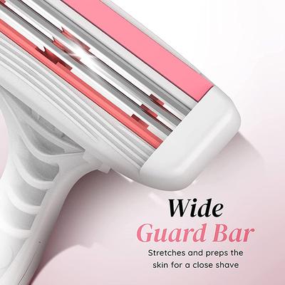 LetsShave Evior 3 Plus Disposable Razor - Women (Pack of 6) - Hair Removal Accessories