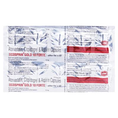 Ecosprin Gold Forte 10mg Capsule 10'S - Blood Clot-Ant