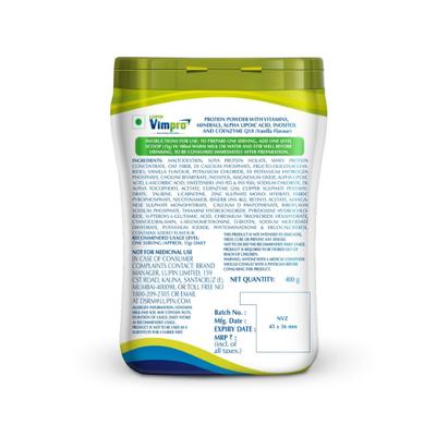 Lupin Vimpro Protein Powder - Vanilla Flavour 400 gm - Protein Drink