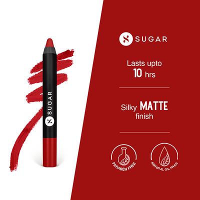 SUGAR Cosmetics Matte As Hell Crayon Lipstick - 01 Scarlett O'hara (Red) 2.8 gm - Lip Crayons