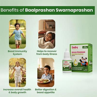 Baby Organo BaalAmrut Swarnaprashan Ayurvedic Immunity Booster for (0-15 Years) Kids 15 ml - Baby And Infant Supplements