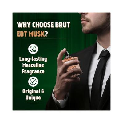 Brut Musk Eau De Toilette (EDT) Perfume for Men Long-Lasting Musky Fragrance 100 ml - Men Perfumes (Edt/Edp)
