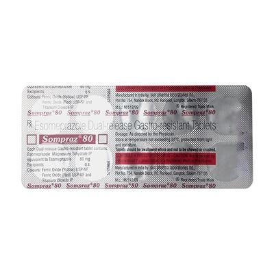 SOMPRAZ 80 Tablet 10's - Ulcer/Reflux/Flatulence-Aaa